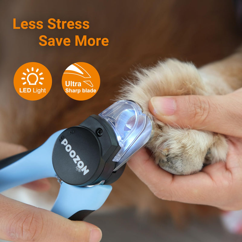 Dog Nail Clipper with Light, Illuminates Nail Clipper Kit or Bloodline for Safe, Easy Trimmers, Extra Sharp for Thick Nails, Quick Sensor, Avoid Over Cutting Toenail, for Cats & Dogs Light Blue - PawsPlanet Australia