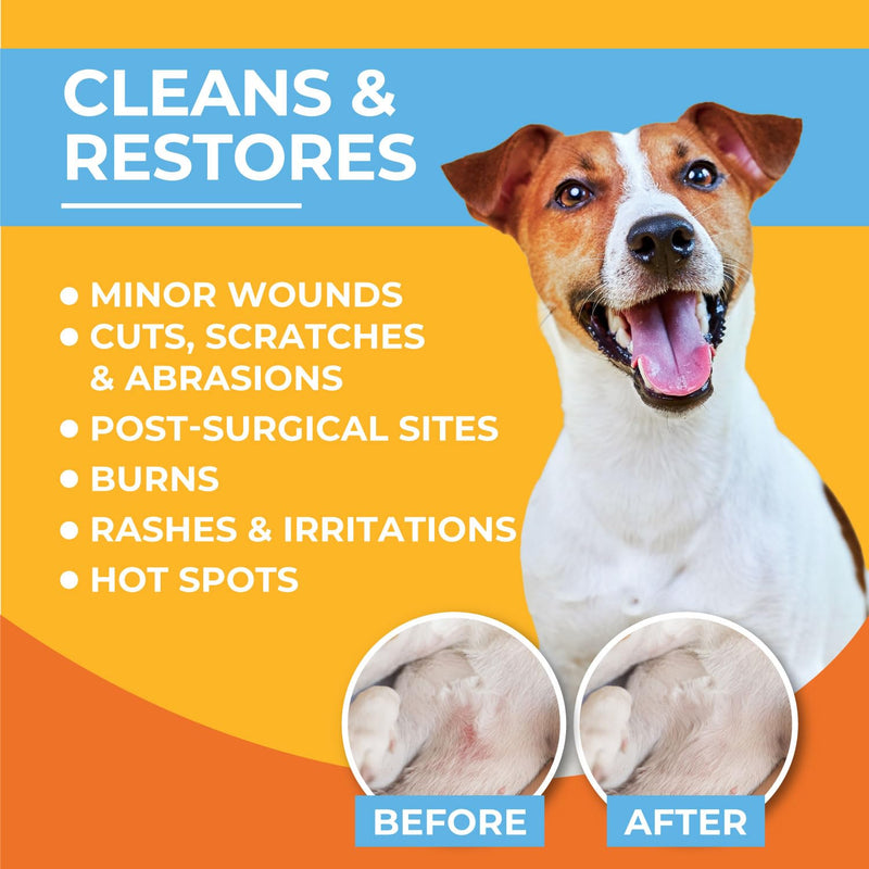 Skin & Wound Care Spray for Dogs & Cats – Lick-Safe Antiseptic Healing Aid, Itch Relief & Skin Repair Treatment for Hot Spots, Rashes, Cuts, Burns, & Irritation - PawsPlanet Australia