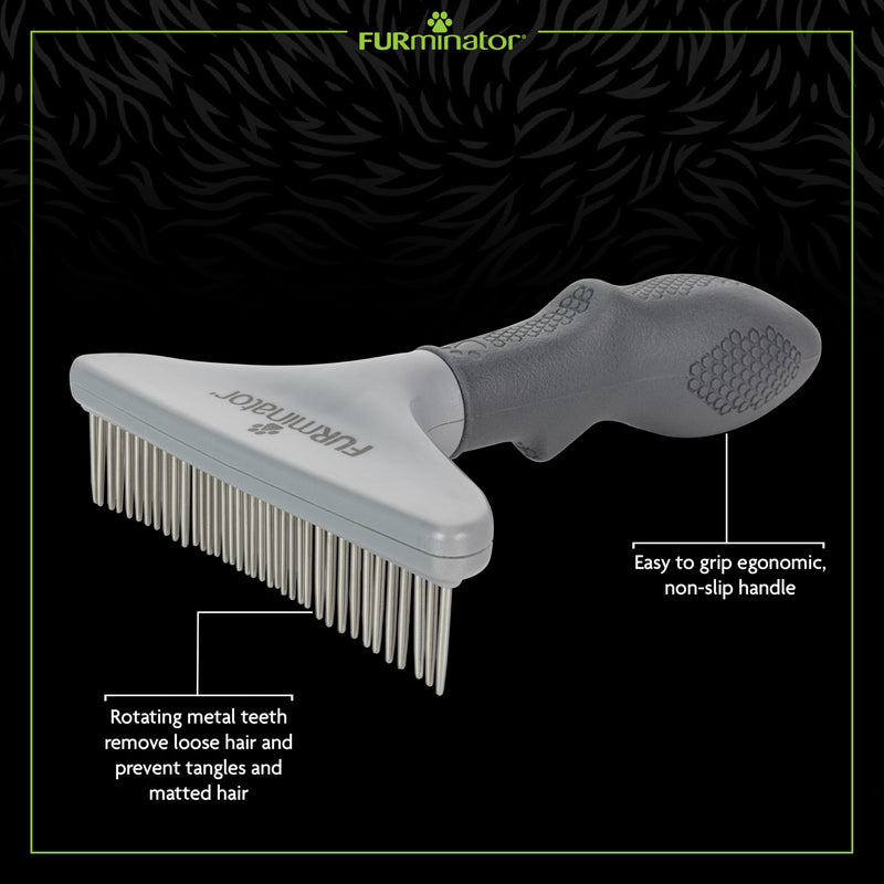 FURminator Grooming Rake for Cats and Dogs 1 Count (Pack of 1) All hair types