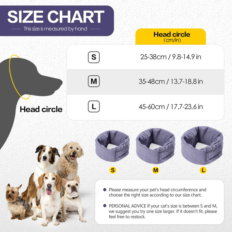 Dog Thunder Ear Muffs,Dog Calming Hoodie No Flap Ear Wraps for Dogs Hematoma Healing,Dog No Flap Noise Protection Ear Wrap Relieve Anxiety,Dog Ear Cover The Grooming (Light Purple, Medium) Light purple - PawsPlanet Australia