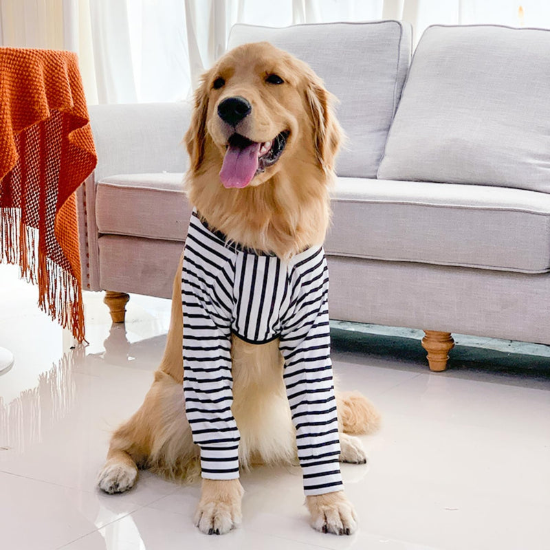 Dog Elbow Protector for Calluses, Dog Joint Recovery Sleeve for Prevent Licking Wound, Elbow Sleeves with Mesh Pad for Medium Large Dogs (L, Stripe) L