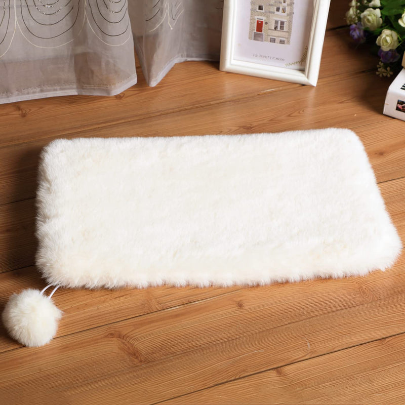 SHENGOCASE 2-Pack 12"x15.7" Rectangular Faux Rabbit Fur Cat Tree Tower Replacement Cushion Pad for Window Perch, Dog Carrier Bed House Cage 11.8“ x 15.7" Cream - PawsPlanet Australia