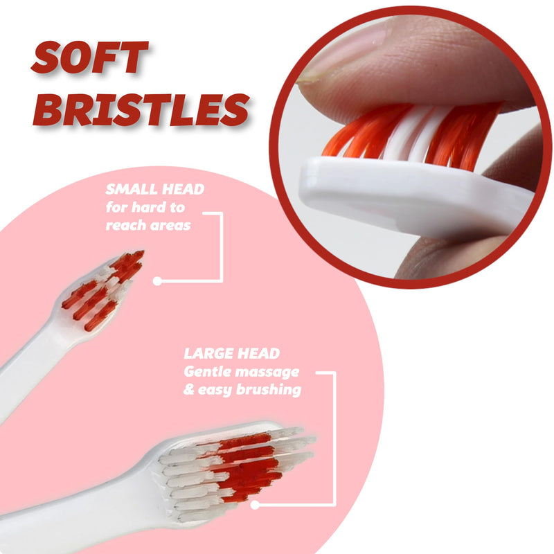 Pet Toothbrush for Dogs, Cats with Soft Bristles - Easy Teeth Cleaning & Dental Care, Non Slip Dual Head Dog Toothbrush for Medium & Large Pets, Toothpaste Not Included (Pack of 4(Multi)) Pack of 4(multi)