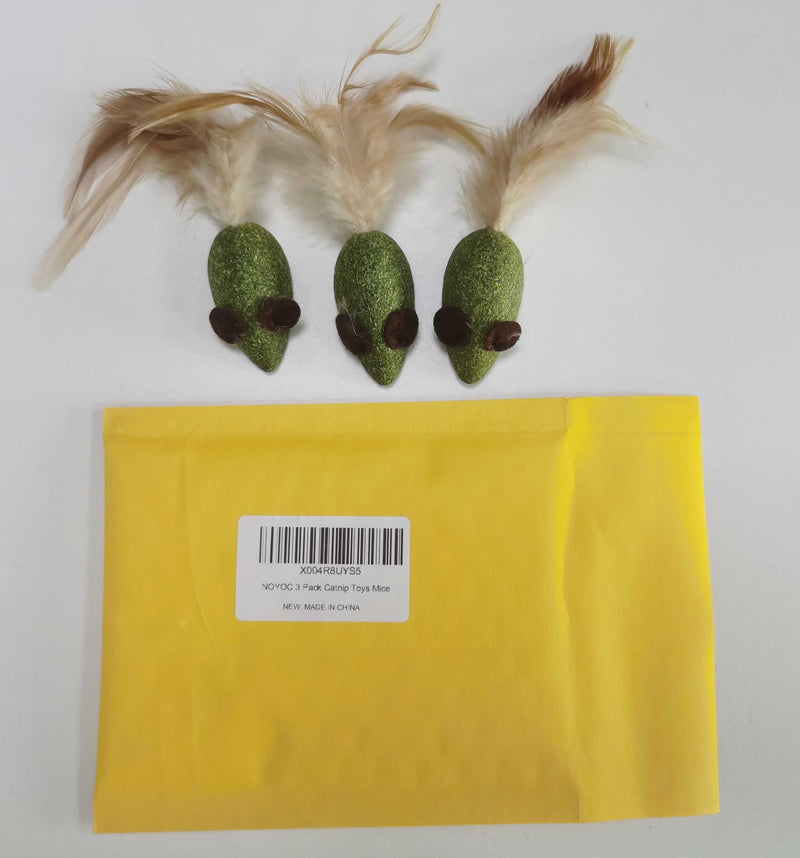 Cat Toys Catnip for Indoor Cats, 3 Pack Feather Tail Mice Toys, Interactive Cat Toys for Kittens, Chew & Chase Mouse Shaped with Organic Catnip - PawsPlanet Australia