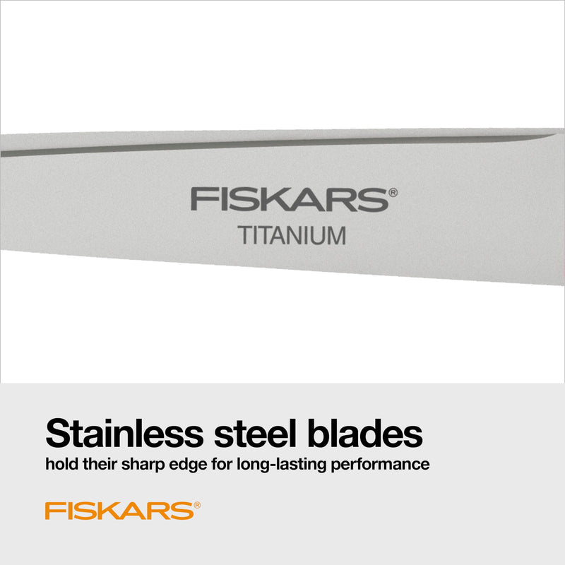 Fiskars Everyday Titanium Scissors, Durable Blades 3X Harder Than Steel, Ergonomic Softgrip Handle for Home and Office Cutting, 8 ", Forest Fern Green, 2 Pack - PawsPlanet Australia