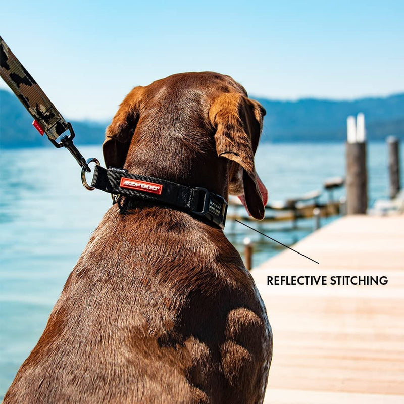 EzyDog Checkmate Dog Collar | Dog Collar Small, Medium, Large Dogs, Reflective Dog Collar, Supreme Comfort, Soft Neoprene Material, Strong Nylon (Black) Black - PawsPlanet Australia