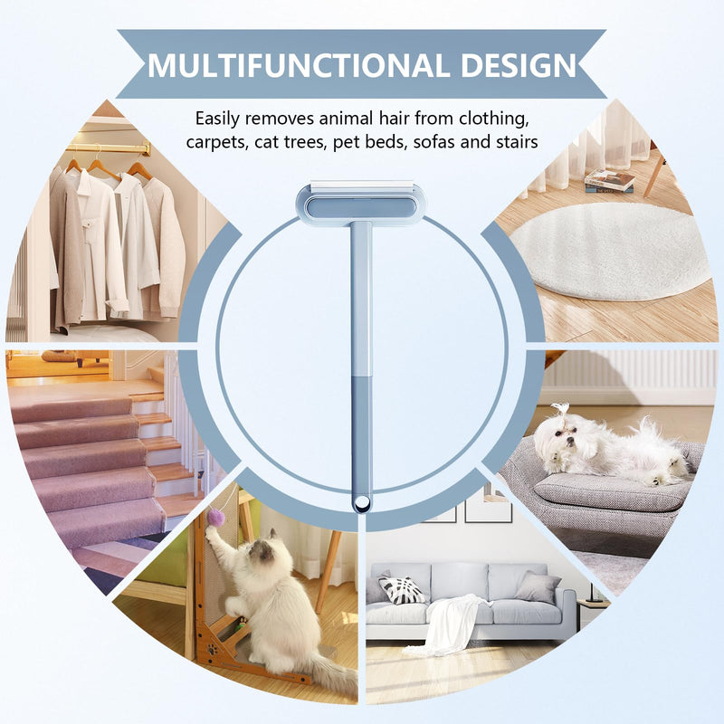 Multifunctional Pet Hair Remover, 3 in 1 Pet Hair Removal Tool, Reusable and Washable Dog Cat Hair Cleaning Removal Brush with Long Handle, for Furniture Couch Carpet and Laundry - PawsPlanet Australia