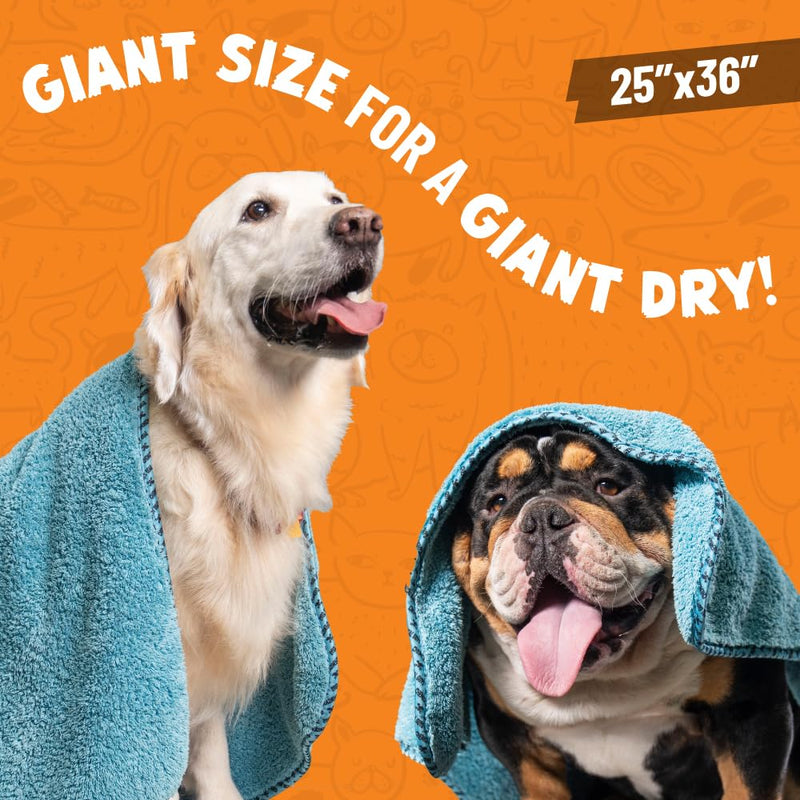 Furrocious Super Absorbent, Ultra Soft Microfiber Pet Towel for Drying & Grooming Dogs, Cats & More by Chemical Guys, Blue (25 inches x 36 inches) PCS1996 - Pet Blanket, Pet Bed Topper - PawsPlanet Australia