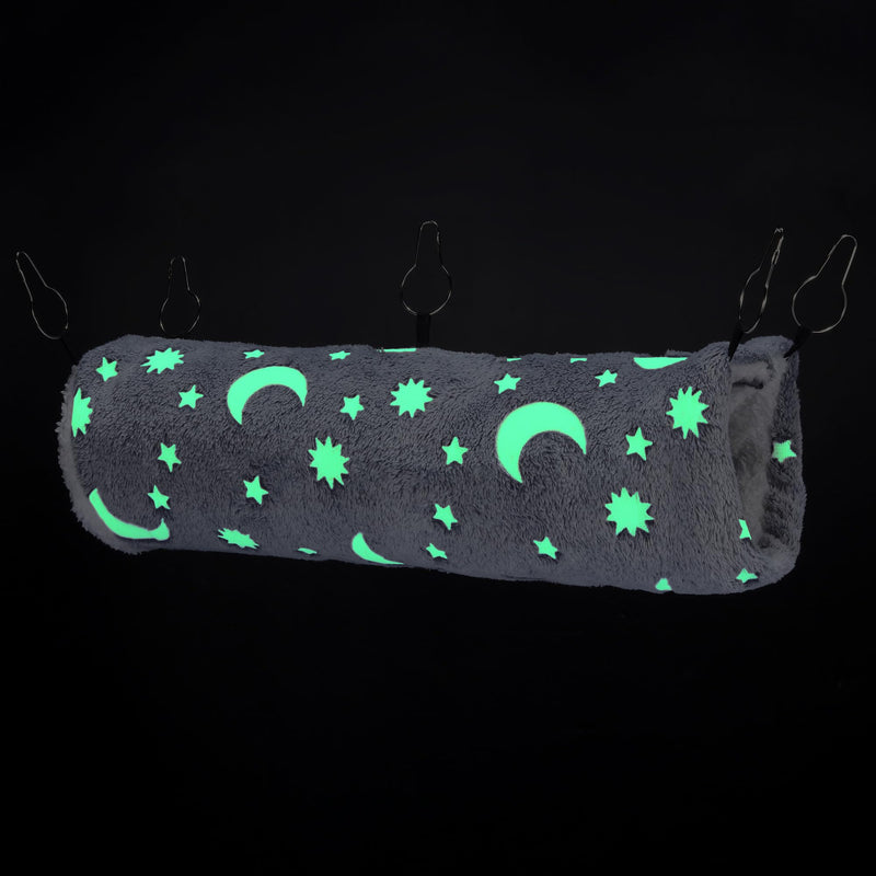 Mogoko Noctilucent Luminous Grey Guinea Pig Rat Hammock Bunkbed Hanging Tunnel and Soft Bed Mat for Ferret Hedgehog Squirrel Hideout Cage Accessories (Tunnel and Bunkbed Hammock) - PawsPlanet Australia