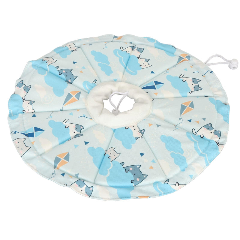 Cat Cone Collar, Multipurpose Soft Drawstring Design Waterproof Pet Cat Elizabethan Collar for Cats for Pets (Genericadyo0s68ng-14), Blue Genericadyo0s68ng-14 - PawsPlanet Australia