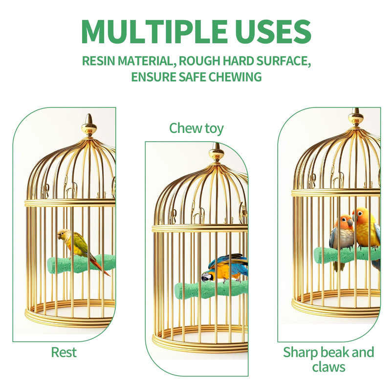 2pcs Bird Beak Grinding Stone, Anti-Slip Parakeet Nail Trimming Stick Resin Beak Grinder Stone Perches Washable Claw Trimmer Stand for Parrot Budgie Cockatiel Cage Accessories - PawsPlanet Australia