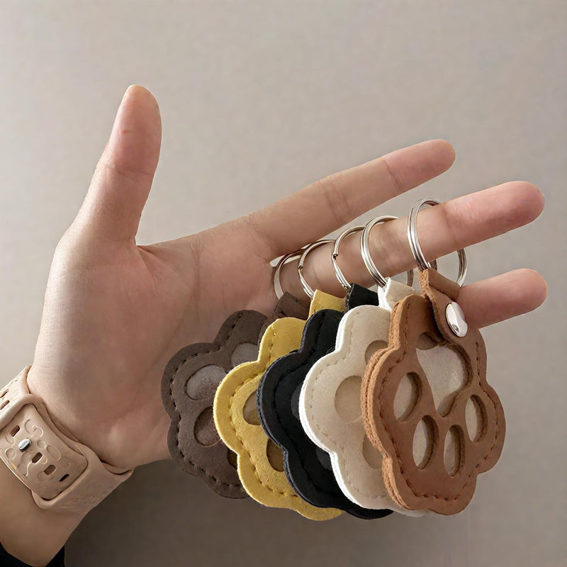 Cat & Dog Hair Keychain - Paw Shaped Leather Memorial Keepsake for Dog Cat Fur Storage, Pet Fur Keepsake Collector with Refillable Capsule (3PCS) 3PCS - PawsPlanet Australia
