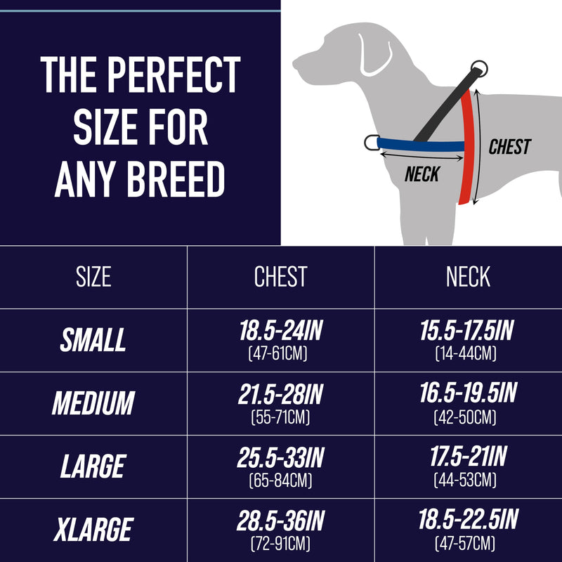 Leash Boss No Pull Dog Harness, Easy Walk for Small, Medium, and Large Pets, Reflective with Rear and Front Clip Attachment (Wave Pattern, Large) Blue - Wave - PawsPlanet Australia