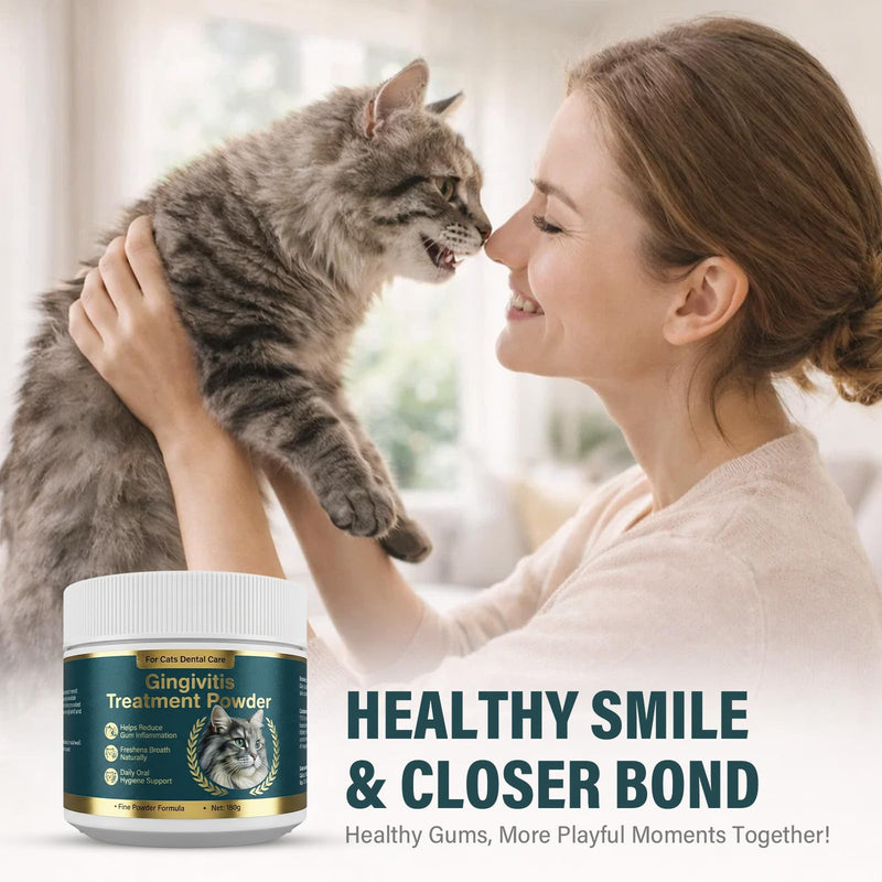 Topicy Plaque Off Powder for Cats, Dental Care Powder with Natural Extracts, Helps Reduce Plaque & Tartar, Supports Gum Health, Tasty Powder for Fresh Breath, 180g 6 oz (180g) - PawsPlanet Australia