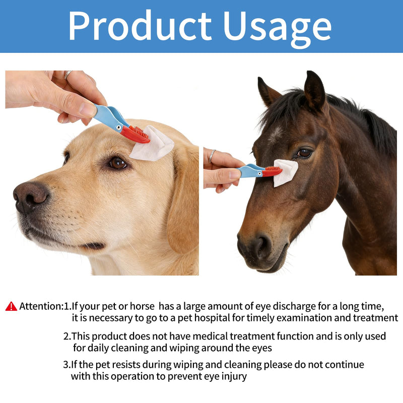 Curry Comb Kit, 4 Ring Curry Comb, Rubber Brush, Tear Stain Wipe Brush Set for Horses, Dogs, Goats, Cattle, Cow, Cleaning Supplies - PawsPlanet Australia