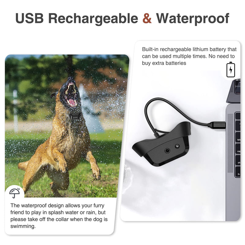 Citronella Dog Bark Collar, Citronella Bark Collar, Auto Anti Barking Collars with 3 Adjustable Sensitivity & Spray Levels, Rechargeable Dog Barking Device for Small Large Dogs Indoor Outdoor Black