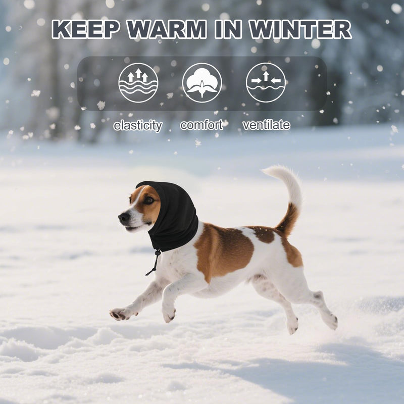 Dog Calming Hoodie, Dog Head Warp Anxiety Relief, Ear Muffs Protector for Noise Protection from Airplane, Fireworks, Thunder, Travel-Comfort, Grooming, Bathing Fit All Breeds(L) L