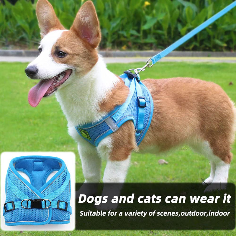 Dog Harness All Weather Small and Medium Dogs Leash Vest Harness with Super Breathable Mesh (Pink, Large (11-15.4 pounds)) Large (11-15.4 pounds) Pink - PawsPlanet Australia