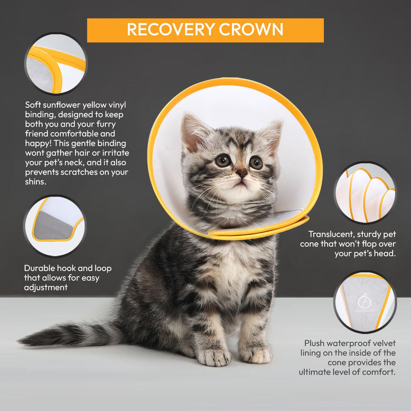 Animal Ortho Care Pet Cone E-Collar | Dog Cone, Recovery Cone for Dogs After Surgery, Lightweight, Comfortable & Durable, Easy-to-Clean, Soft Microfiber Lining - Extra Small X-Small