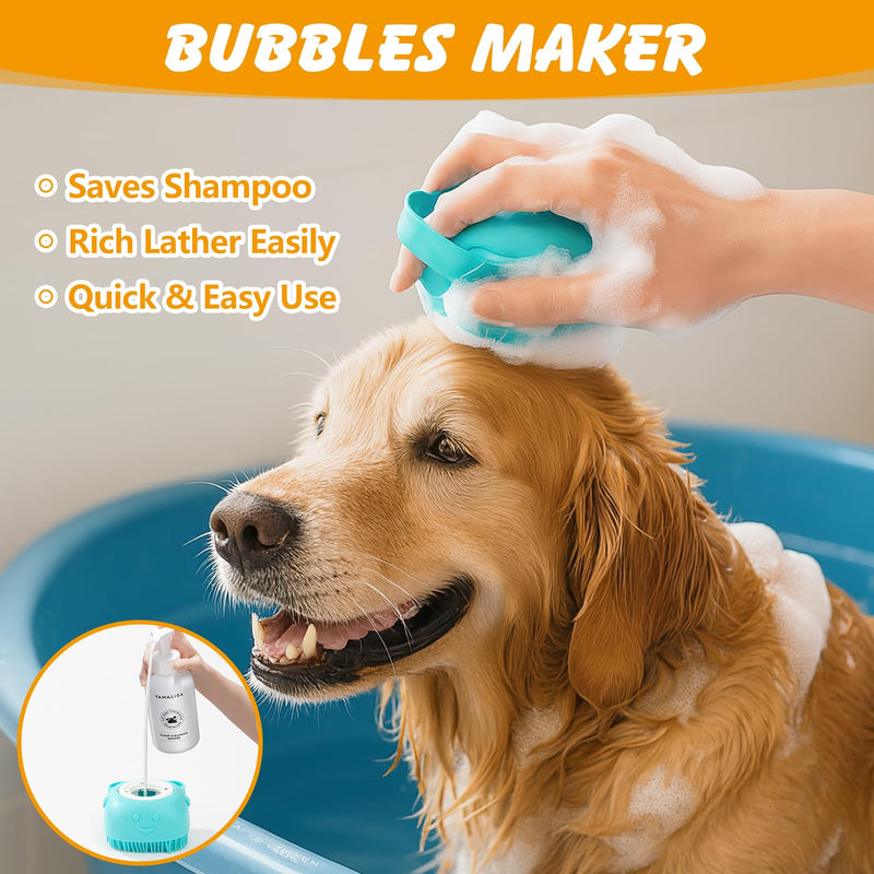 6PCS Dog Bath Brush Set, Dogs Scrubber for Short and Long Haired Dogs, Dog Shampoo Brush for Shedding, Bathing, Massaging and Grooming - PawsPlanet Australia