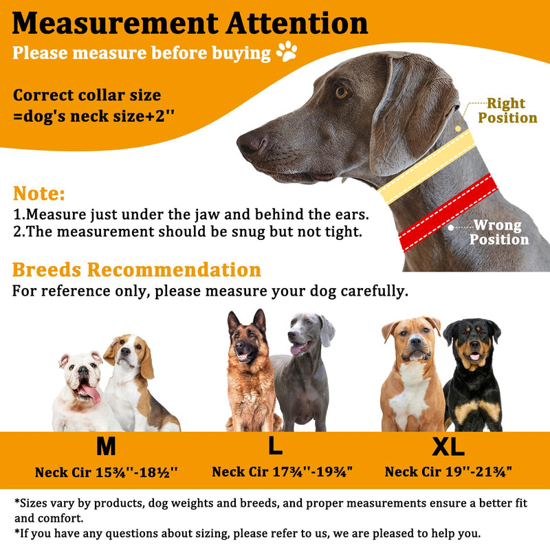 Mayerzon Martingale Dog Collar No Pull for Large Medium Dogs, Adjustable Neoprene Walking Collar for Pitbull German Shepherd Rottweiler, Reflective Anti Pull Design for Training Hiking(M, Black) Medium,2.5mm,15¾''-18½''Neck - PawsPlanet Australia
