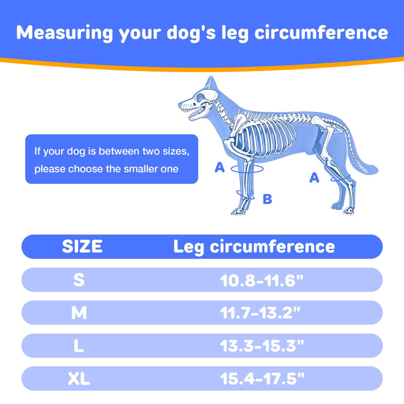 RUXAN Dog Knee Brace for Torn Acl, Dog Leg Braces for Back Leg, Knee Brace for Arthritis Pain and Support, Dogs Rear Leg Wrap Harness Set for Leg Wound Care and Lick Prevention-XL