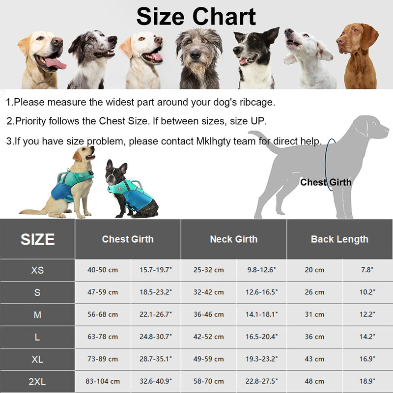 Dog Life Jacket, Reflective Adjustable Dog Life Vest for Swimming and Boating, Ripstop Pet Safety Vest with Rescue Handle, High Buoyancy Dog Life Preserver for Small Medium Large Dogs Blue XX-Large - PawsPlanet Australia