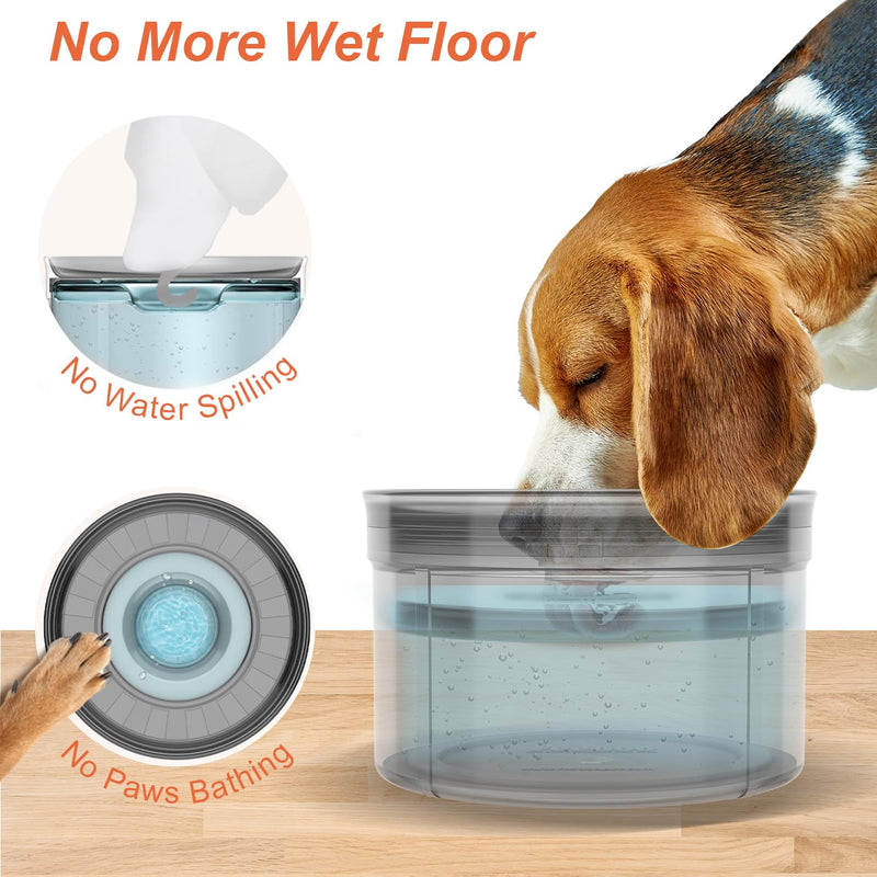 1Gallon Dog Water Bowl, 128oz No Spill Water Bowl for Dogs, Tritan BPA-Free Spill Proof Water Bowl with Non-Slip Mat, No Splash Slow Drinking Dog Water Bowl for Messy Drinker [Anti-Digging Lip] Ultimate Gray - PawsPlanet Australia