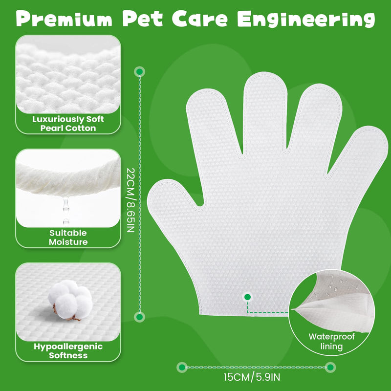 Pet Glove Wipes for Dogs & Cats,Shedding Control, Dander Removal & Paw Cleaning,Reusable Dry Wash Mitt for Daily Use, Travel Essentials for Pets - PawsPlanet Australia