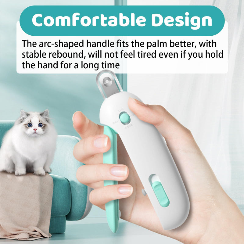 Pet Nail Clippers, Adjustable Claw Clippers for Cats, Round-Hole Trimmer with Dust Storage, Safe Pet Claw Clipper Grooming Tool (Blue) Blue - PawsPlanet Australia