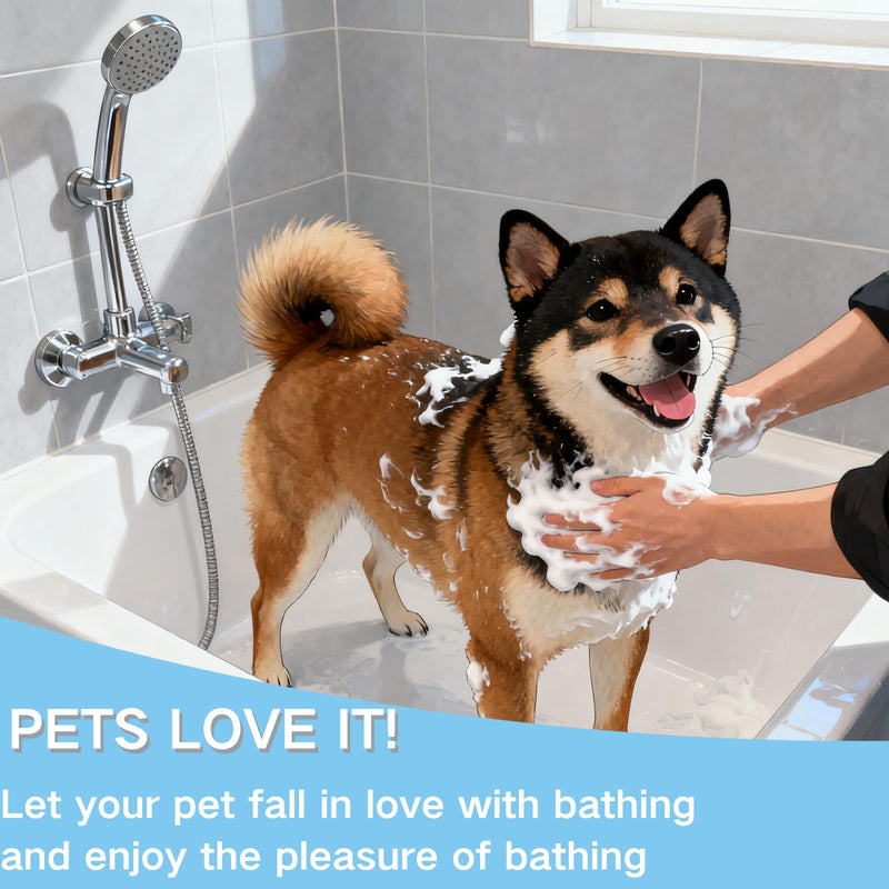 3pcs Pet Bath Brush, Scrubber, Shampoo Bubble Maker, Paw Washer,Rubber Shower Comb With Adjustable Ring Handle For Dogs & Cats (Long & Short Hair) (Blue) - PawsPlanet Australia