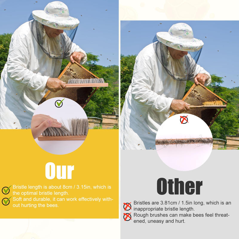 Beekeeping Brush for Beekeepers, Soft Bristles Cleaning Brush with Ergonomic Wooden Handle - Gentle Cleaning Tool for Durable Use, Bee Hive Supplies Beekeeping Equipment for Bee Keepers - PawsPlanet Australia