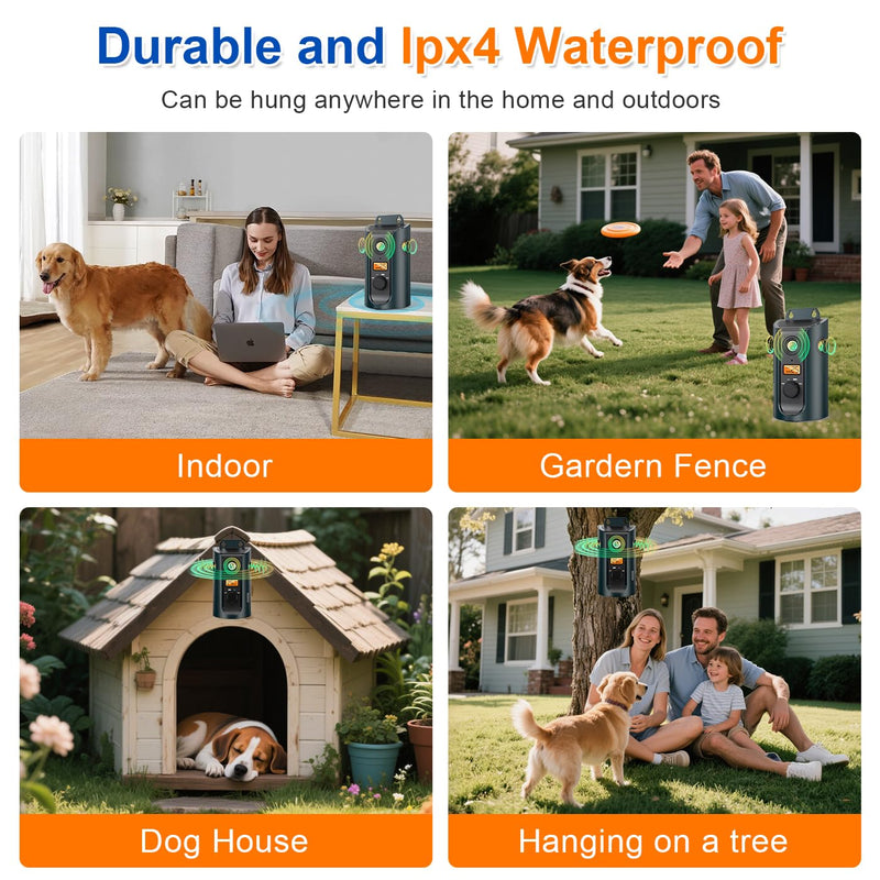 Ultrasonic Anti Barking Device for Dogs, Dog Bark Alarm Deterrent Devices with Solar & USB Charging, 3 Modes Dog Barking Silencer up to 50 FT, Stop Dog Barking Control Device, Bark Box - PawsPlanet Australia