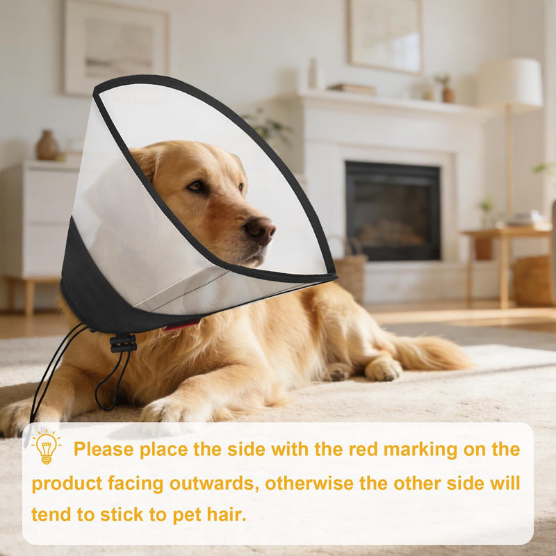 Plastic Dog Recovery Cone Collar, Soft Comfortable Breathable Post-Surgery Pet Cone, Escape-Proof & Easy Clean, Prevents Licking Wounds, Waterproof & Adjustable XL (Neck 17.3"-21.2") XL(Neck 17.3"-21.2")