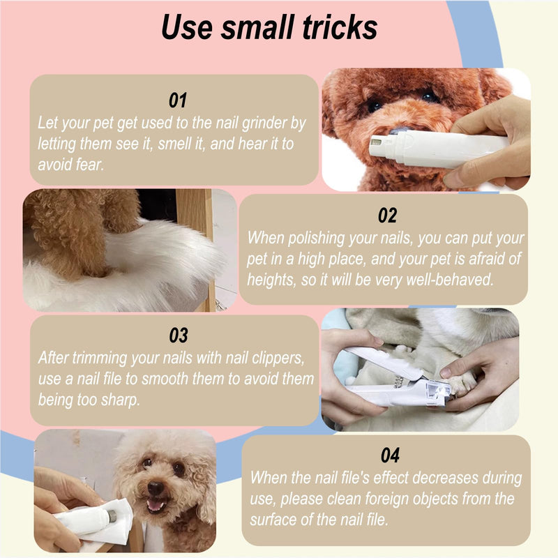 2-in-1 Dog Nail Grinder & Clipper - Ultra-Quiet USB Rechargeable Pet Nail Trimmer with LED Light, Multiple Sanding Ports, and Splash Guard for Small, Medium, & Large Dogs and Cats (White) - PawsPlanet Australia