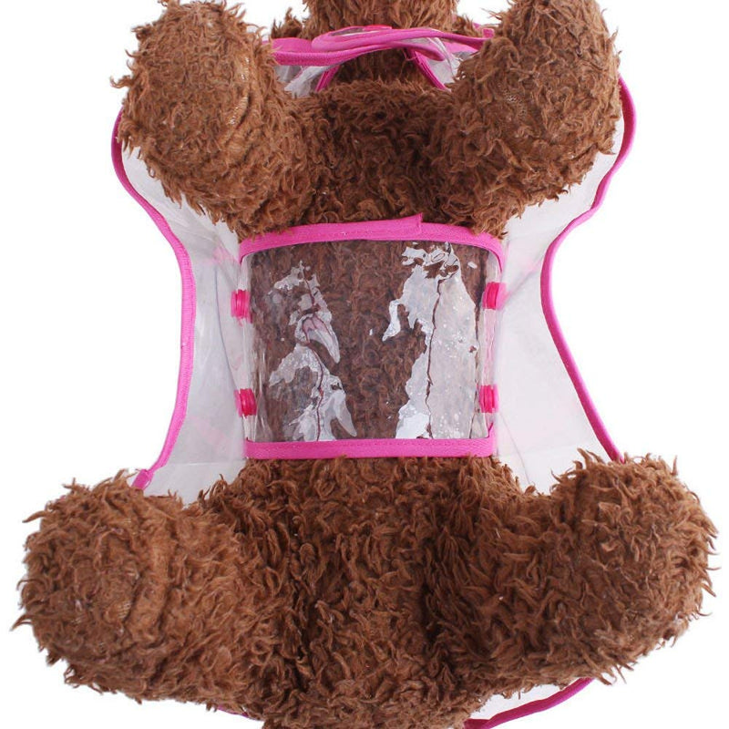 Pet Raincoat,Small Dog Waterproof Puppy Raincoat Coat Transparent Pet Dog Rainwear Clothes for Small Dogs Cats (L, Pink) L-Back 11.8'' For <10lb dogs - PawsPlanet Australia
