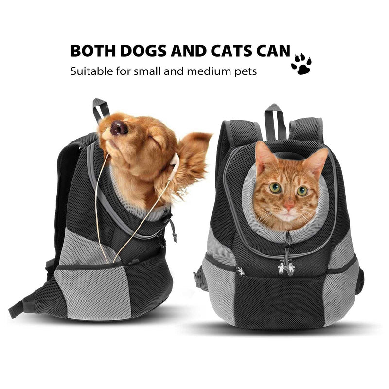Dog Backpack Carrier Cat Carrier Pet Travel Carriers for Small Dogs and Cats Pet Travel Backpack L Black - PawsPlanet Australia