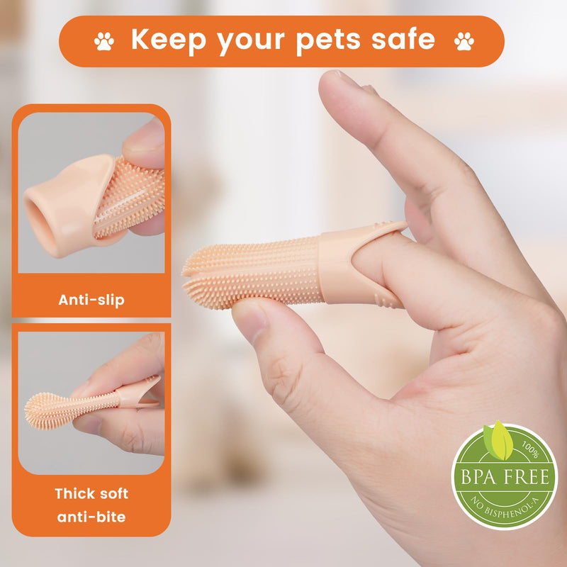 Dog Toothbrush, 6 Pack Dog Toothbrush Finger for Cats and Dogs, 360° Cleaning Dog Finger Toothbrush Small Breed with Individual Package, Soft and Durable Finger Toothbrush for Dogs - PawsPlanet Australia