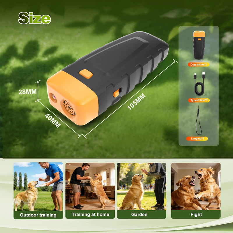 Bark Deterrent Training Device, Rechargeable Ultrasonic Anti Barking Device for Dogs, Dog Bark Control Devices Safe for Dogs & Human Portable Indoor Outdoor, Dog Training & Behavior Aids - PawsPlanet Australia