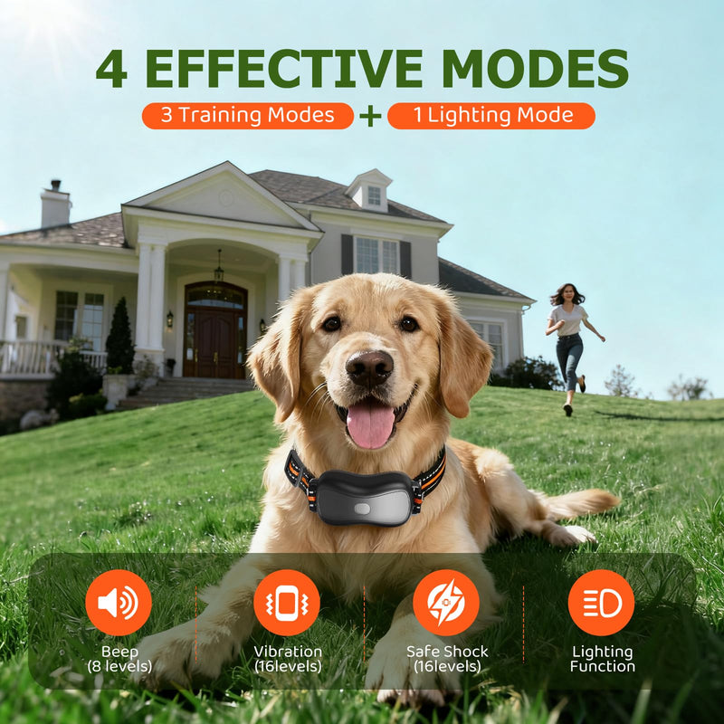 Shock Collar for Dog - 3300FT Dog Shock Collar with Remote, IP67 Waterproof Training Collar with 3 Modes & LED Light, Rechargeable e Collar for Large Medium Small Dogs - PawsPlanet Australia