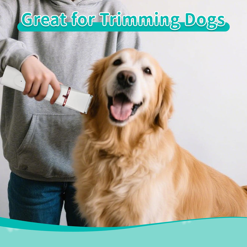 Dog Grooming Kit & Clipper - Low Noise, Cordless & Rechargeable Electric Pet Groomer, 4-in-1 Safe Trimmer for Dogs/Cats - Gentle on Paws, Face, Ears & Sensitive Areas - PawsPlanet Australia