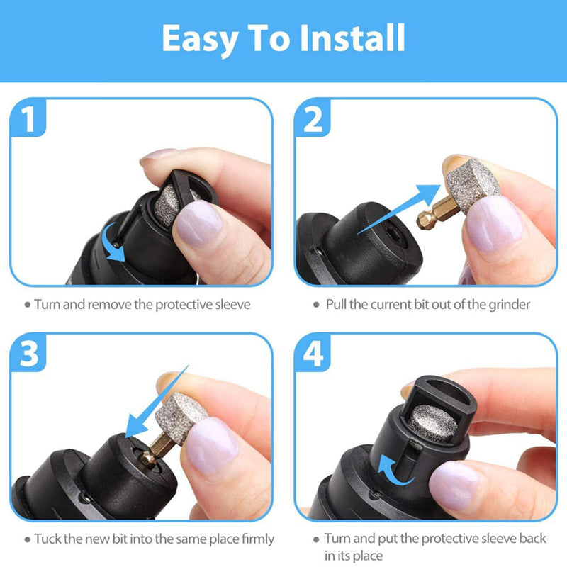 Nail Grinder, Low Noise Nail Grinder - USB Rechargeable Pet Nail Trimmer with Grinding Heads, 2 Speeds & Safety Guard for Pets (Nail Grinder) - PawsPlanet Australia