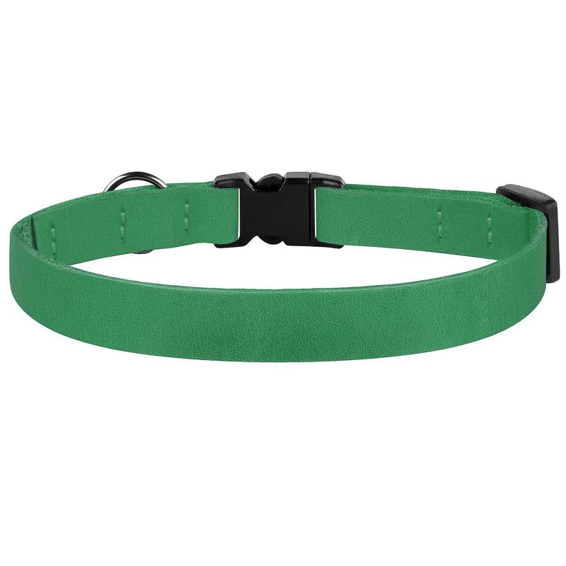 Breakaway Cat Collar Leather Soft Adjustable Pet Kitten Collars with Bell Pink Brown Blue Green Red (Mint Green) Mint Green - PawsPlanet Australia