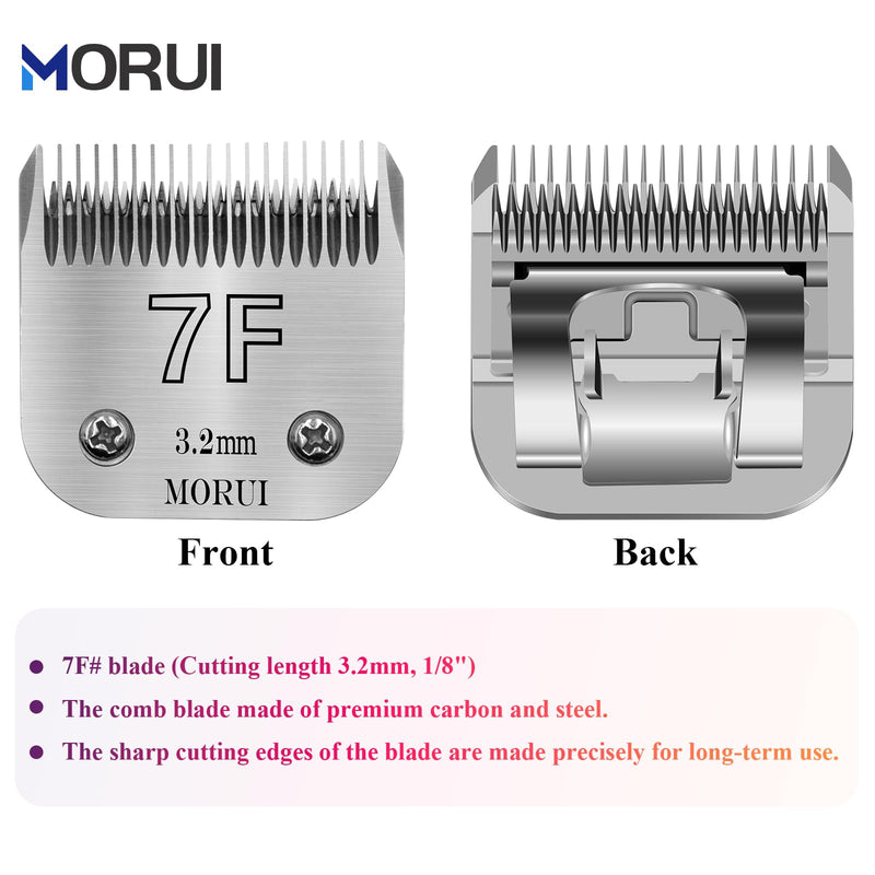 7F Cut Length 1/8"(3.2mm) Detachable Pet Dog Clipper Blades UltraEdge Series Clipper Blades for Dog Grooming Compatible with Most Andis,Oster A5 Wahl KM Series Clippers 7F 3.2mm - PawsPlanet Australia