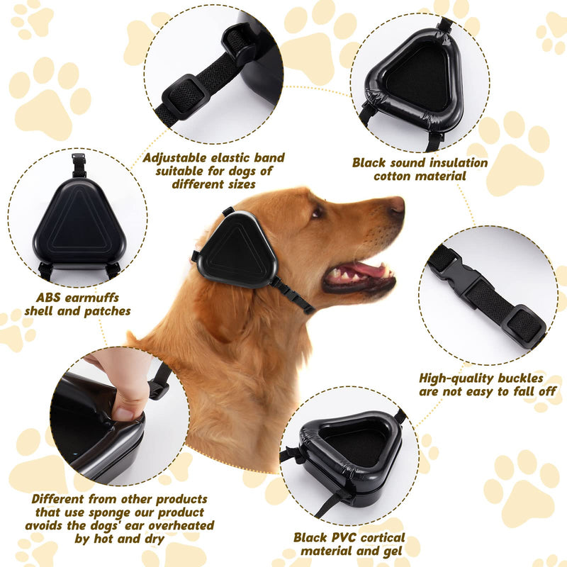 Amylove Dog Noise Protection Ear Muffs for Dogs Hearing Protection for Dogs Noise Cancelling Headphones for Dogs (Black), Polyvinyl Chloride, Large - PawsPlanet Australia