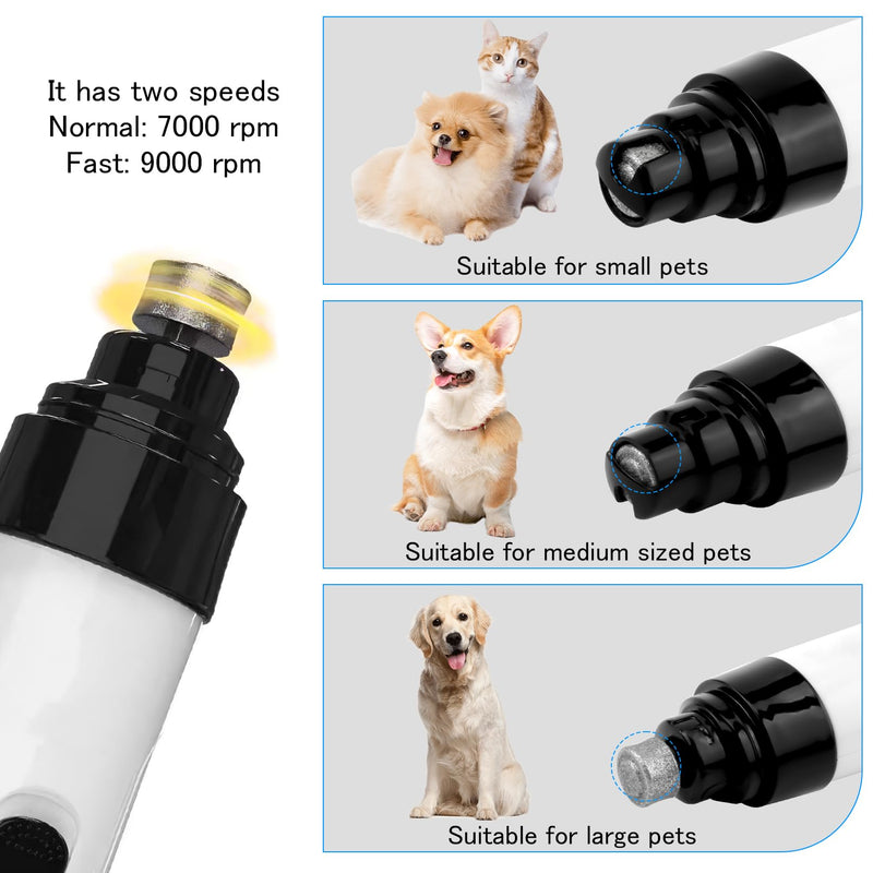 Silent Dog Nail Grinder,Electric Pet Nail Trimmer Silent Groom Pro,USB Rechargeable Dog Claw Grinders Quiet Diamond Bit Puppy Nails Clippers File Trimmer for Dogs & Cat - PawsPlanet Australia