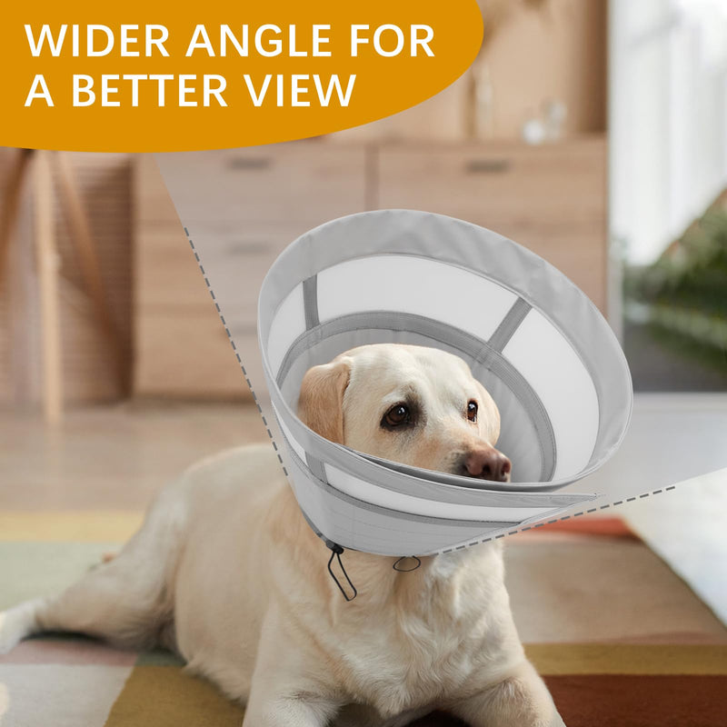 ASENKU Dog Cone Collar, Soft Adjustable Cone for Dogs to Stop Licking, Lightweight Recovery Dog Cone After Surgery, Pet E-Collar for Small, Medium & Large Dogs(Grey, XL) Grey