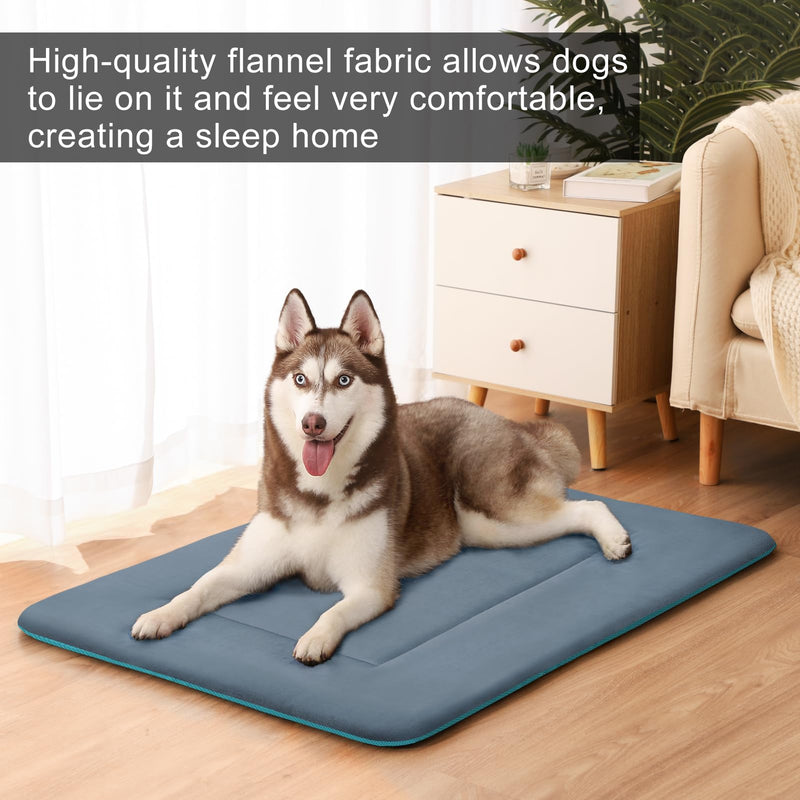 Magic Dog Dog Bed Soft Dog Crate Pad Mat for Medium/Large Dogs, 36-Inch Washable Comfy Kennel Pad with Anti Slip Bottom Pet Sleeping Beds, Blue Grey 36.0"L x 23.0"W x 1.2"Th - PawsPlanet Australia