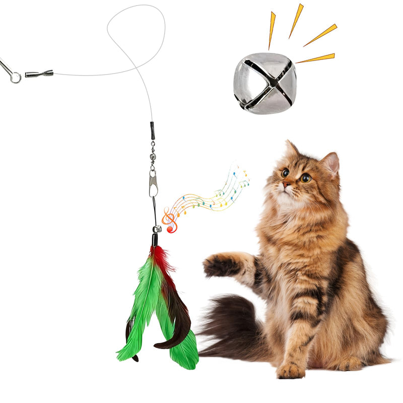 12PCS Interactive Cat Toys, Retractable Cat Toy Wand and Feather Toys Refills, Cat Toys for Indoor Cats to to Chase and Exercise, Replacement Teaser with Bell, Durable and Safety Feathers for Kitten - PawsPlanet Australia
