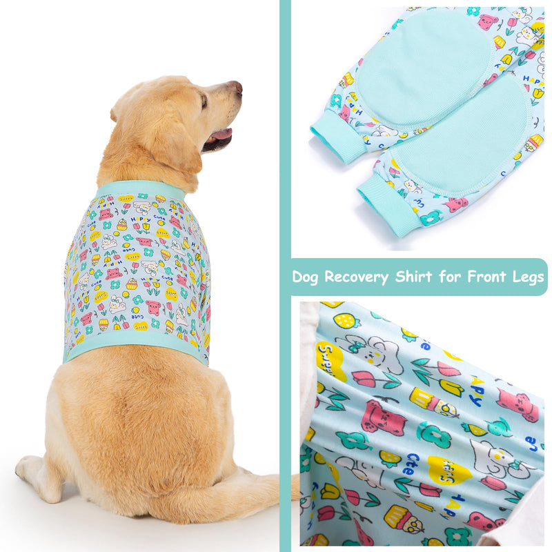 Dog Recovery Shirt for Front Legs, Dog Elbowpads Sleeve Protect Dogs Elbows Arms,Stop Licking Joints After Surgery, Help with Injury Healing Covers The Wound, Cone Alternatives (Blue, 5XL) Sweet Blue 5X-Large - PawsPlanet Australia